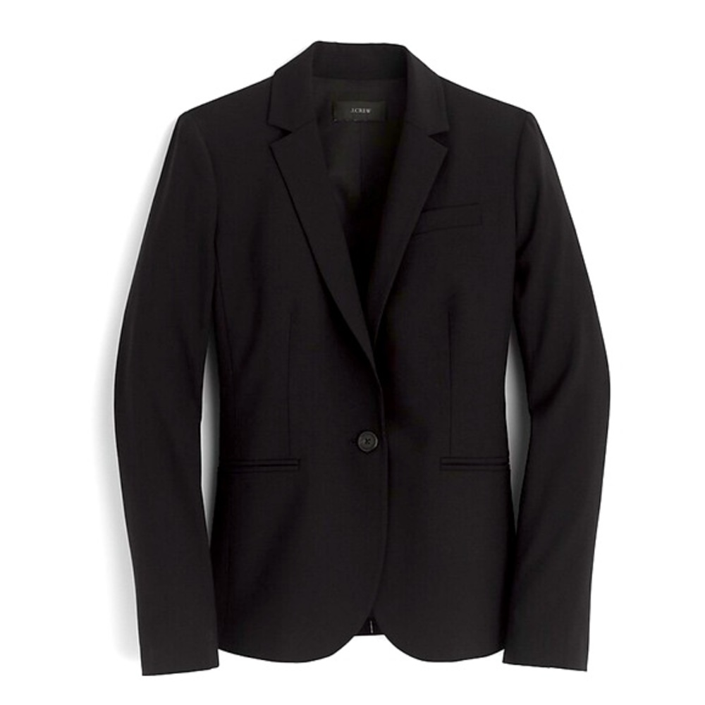 NWT J. Crew Black 1035 Super 120’s Campbell Wool Blazer 8 P